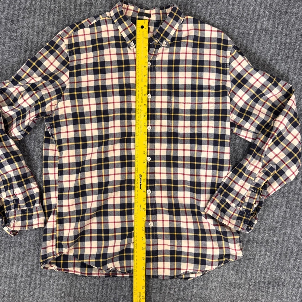J.Crew Oxford Cotton Plaid Button-Down Shirt Men's L Classic Fit Long Sleeve - Picture 2 of 8